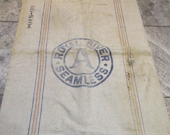 Canvas Sack, Vintage Farm or Barn Salvage, Royal River Seamless, Re-Purpose