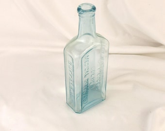 Antique Aqua Glass Bottle: Dr. Pierce's Golden Medical Discovery, Buffalo NY