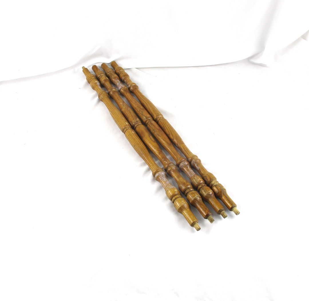 Under Table Spool Rods Long Wood Spool Rods, Set of 4 Furniture Fragments, Turned Stretchers ...