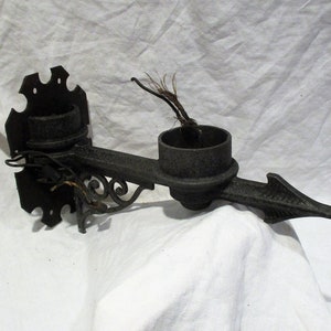 Sconce, Victorian Gothic Wall Mounted Lighting Fixture, Old Electrified Globe Arrow Sconce