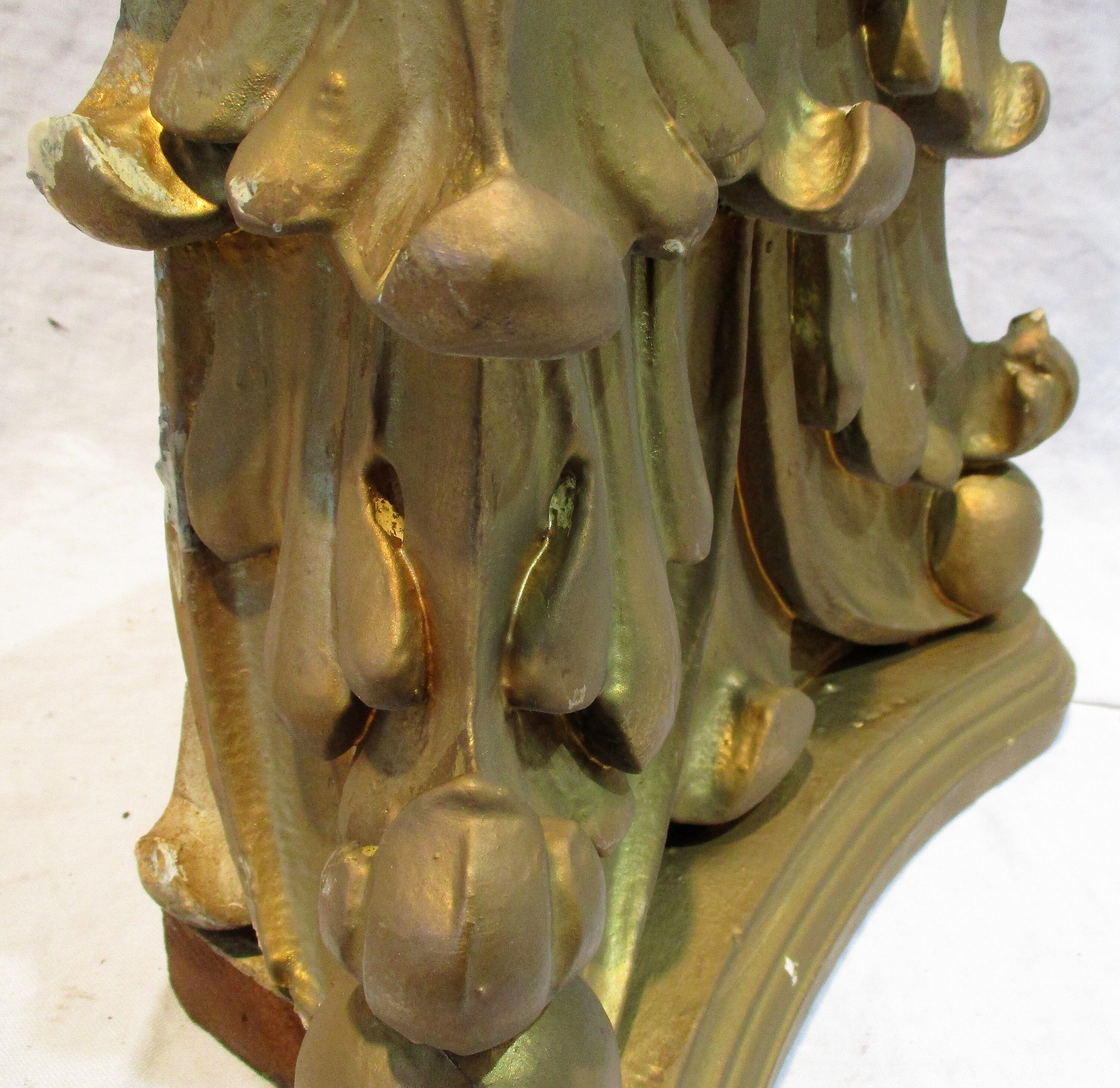 Rococo Column or Capital Fragment, Old Gilded Architectural Salvage ...