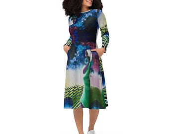 chainmail dress long sleeve Lace Long-Sleeved Fitted Dress with Crystal Chainmail Black / US 0