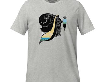 Botanisches Schmetterlings-Grafik-T-Shirt, Natur-Illustrations-Frauen-Shirt