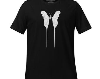 Butterfly Art T-Shirt: Cottagecore Geometric Line Design