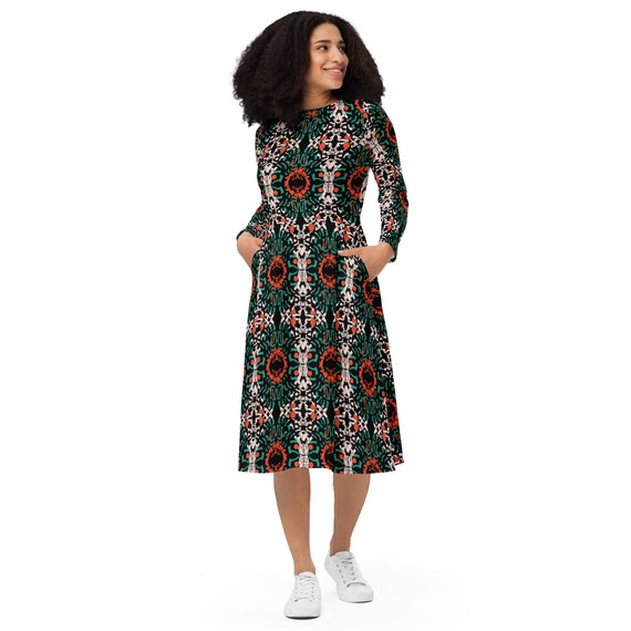 denim a line midi dress PUELLA Women's Sleeveless Denim A-Line Midi Dress with Back Zipper – Puella