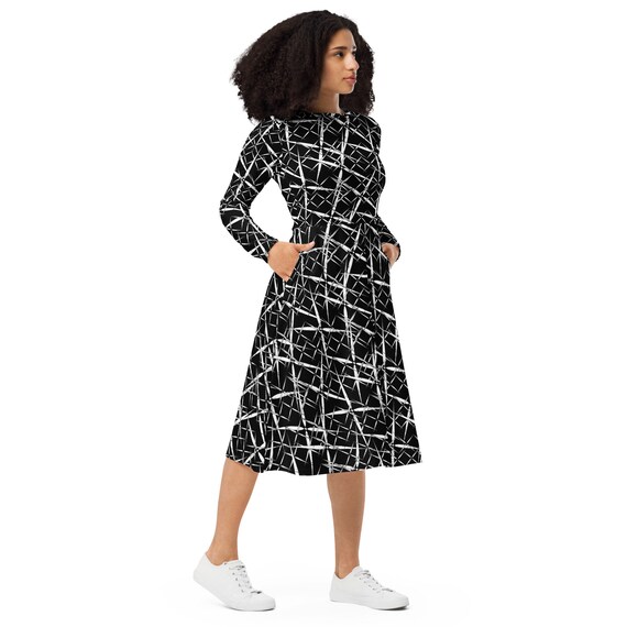 a line dresses for short women Solid Jersey Knit A-Line Midi Dress  MOA Green / S-M-L(2-2-2)6PCS