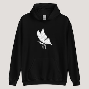 Butterfly Print Hoodie: Abstract Trendy Art Gift