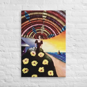 Mother Earth Art Painting, Fashion Beach On Canvas