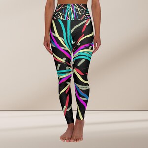 High Waisted Yoga Leggings: Colorful Fitness Activewear