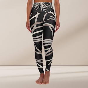 High Waisted Yoga Leggings: Abstract Print Activewear