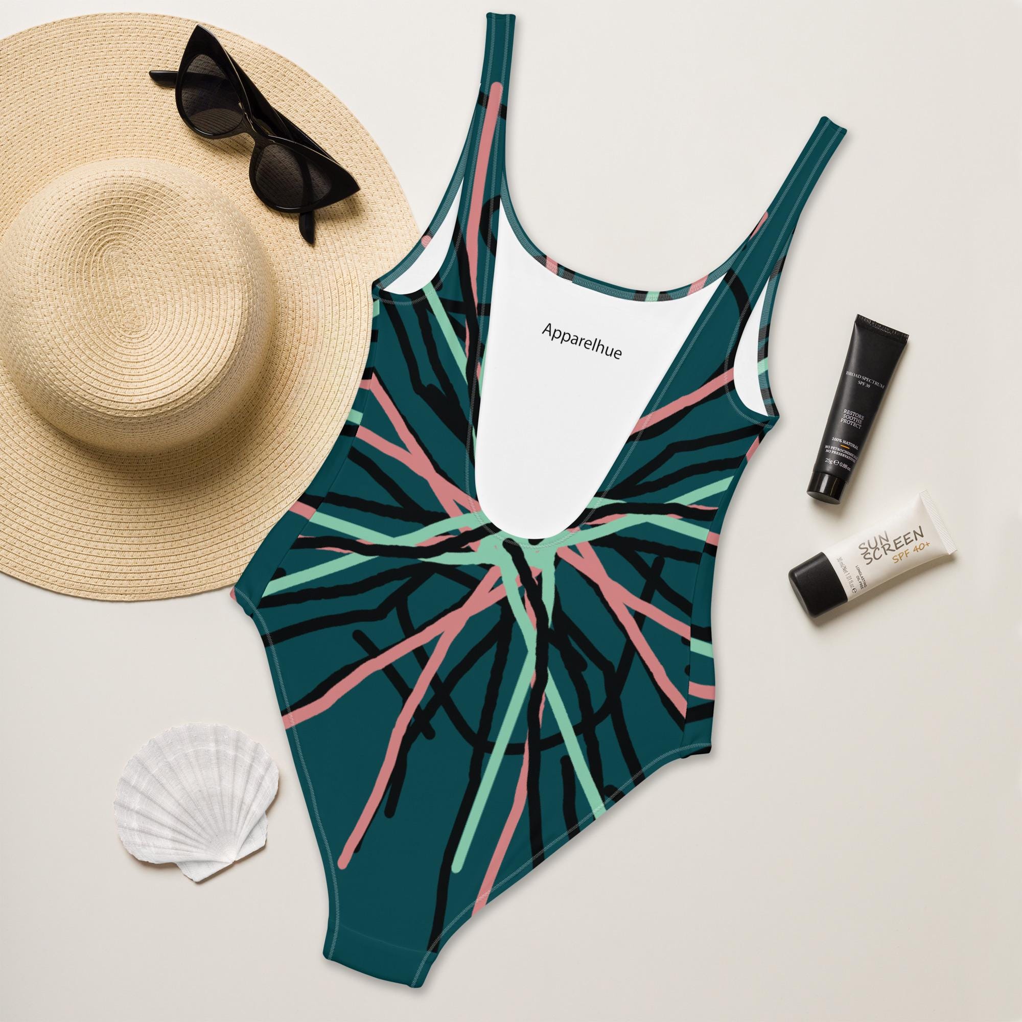 Abstract Modern Art One-piece Swimsuit - Chic & Minimalist - Etsy