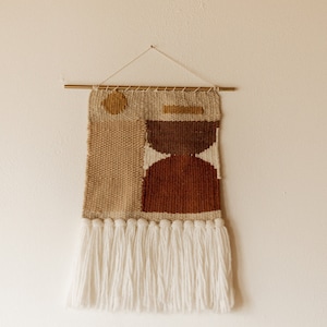 Woven Wall Hanging//Weaving Wall Hanging//Macrame Wall Hanging//Mid Century Geometric Wall Art