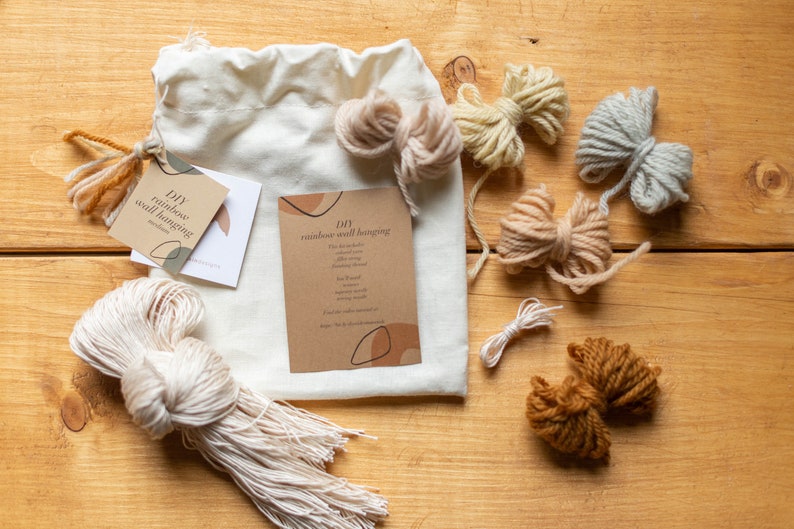 DIY Rainbow Wall Hanging Kit//diy Fiber Rainbow//rainbow Wall Etsy