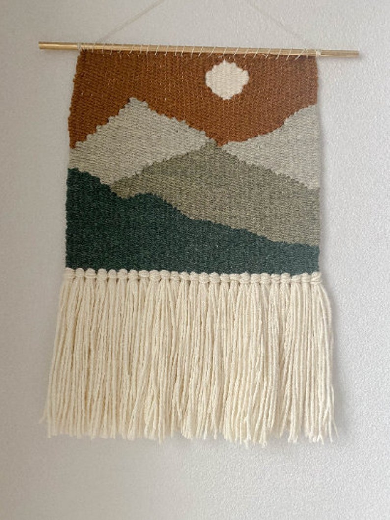 Mountain Weaving//weaving Wall Hanging//woven Wall Etsy