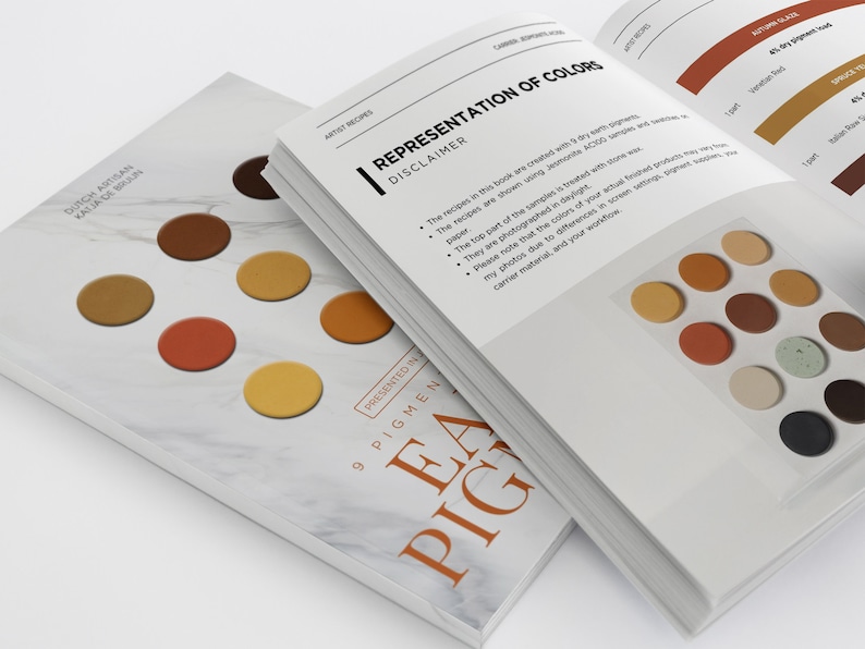 Earth Pigments Color Recipes for Jesmonite, Resin, Gypsum, Handmade
