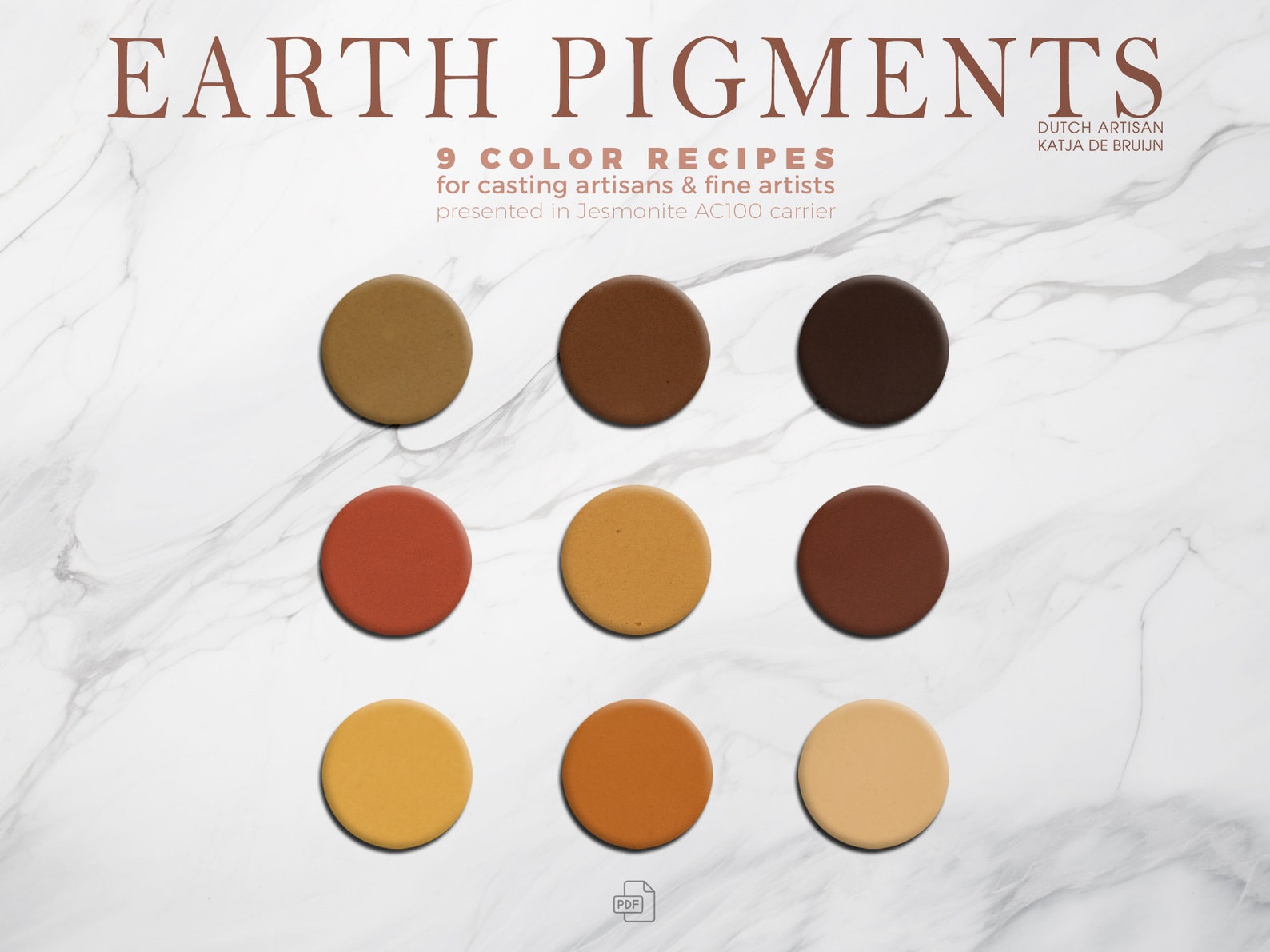 Earth Pigments Color Recipes for Jesmonite, Resin, Gypsum, Handmade