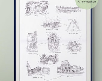 Custom Our Journey Map | Hand-Drawn Art | Our Story So Far