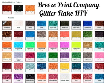 Glitter HTV, heat transfer vinyl, 10x12 or 20x12 inch sheets, glitter flake, iron on vinyl for shirts