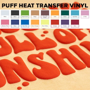 Puff Heat Transfer Vinyl Sheets, Stahls' CAD-CUT Puff HTV 12x12 inch, Puffy material only with no cutting read description