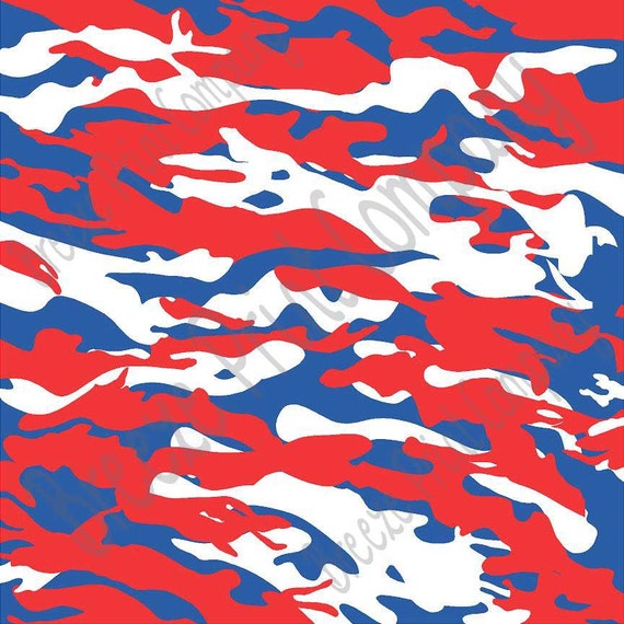 Red White Blue Camouflage HTV Vinyl Camo Printed Heat Transfer