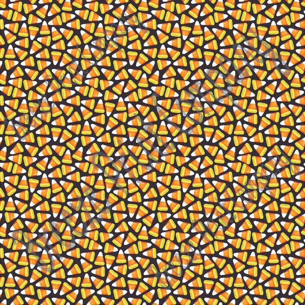 Patterned Vinyl, Candy corn pattern printed craft  vinyl sheet - HTV or Adhesive Vinyl -  black background Halloween HTV5052