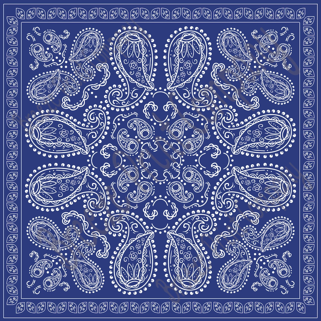 Patterned Vinyl, Navy Blue Bandana Pattern Printed Craft Vinyl Sheet
