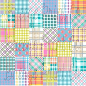 May include: A digital paper pack with 25 different plaid patterns in various colors, including pink, blue, green, yellow, and purple.