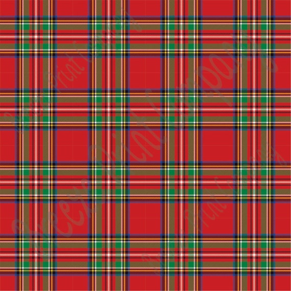 Patterned Vinyl Red and green tartan plaid craft vinyl sheet