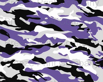 Patterned vinyl, Purple, white, black and grey Camouflage craft  vinyl sheet - HTV or Adhesive Vinyl -  camo army pattern HTVC1070