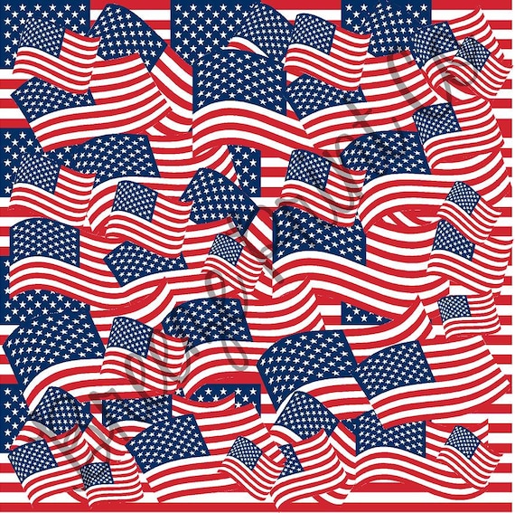 Waving American flag patterned vinyl sheet heat transfer / Etsy
