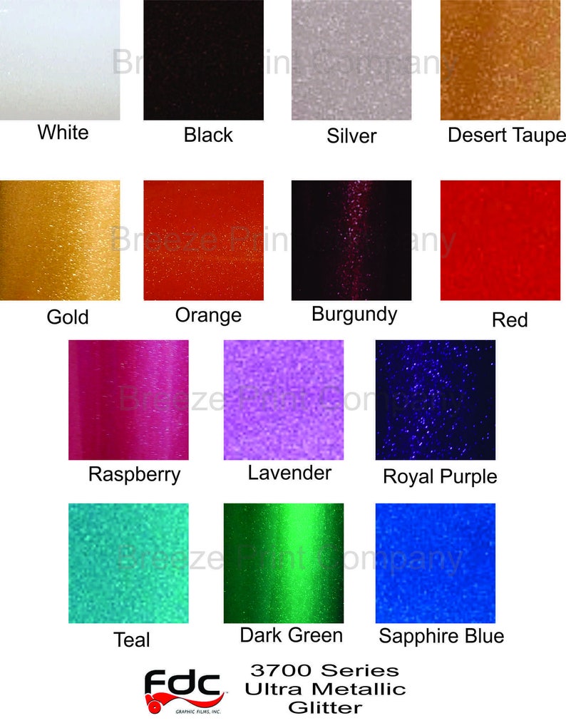 Glitter Outdoor Vinyl Ultra Metallic Adhesive Vinyl Sheets Etsy