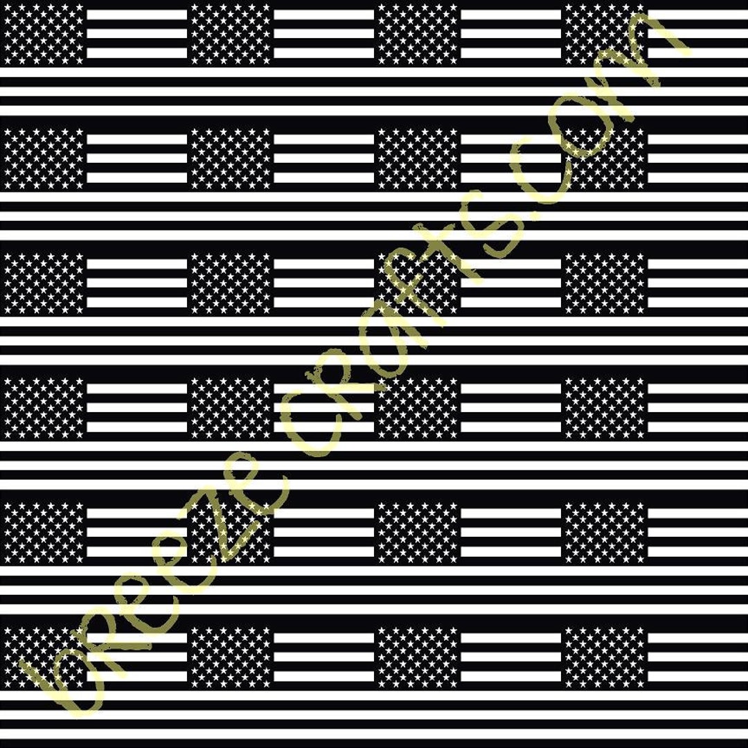Black and White American Flag Pattern Vinyl HTV or Adhesive Etsy