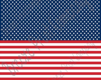 Patterned Vinyl, Flag stars and stripes craft vinyl sheet - HTV or Adhesive Vinyl -  HORIZONTAL pattern HTV2807
