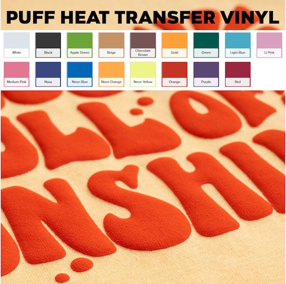 Puff Heat Transfer Vinyl Sheets, Stahls' CAD-CUT Puff HTV 12x12 Inch, Puffy  Material Only With No Cutting Read Description 