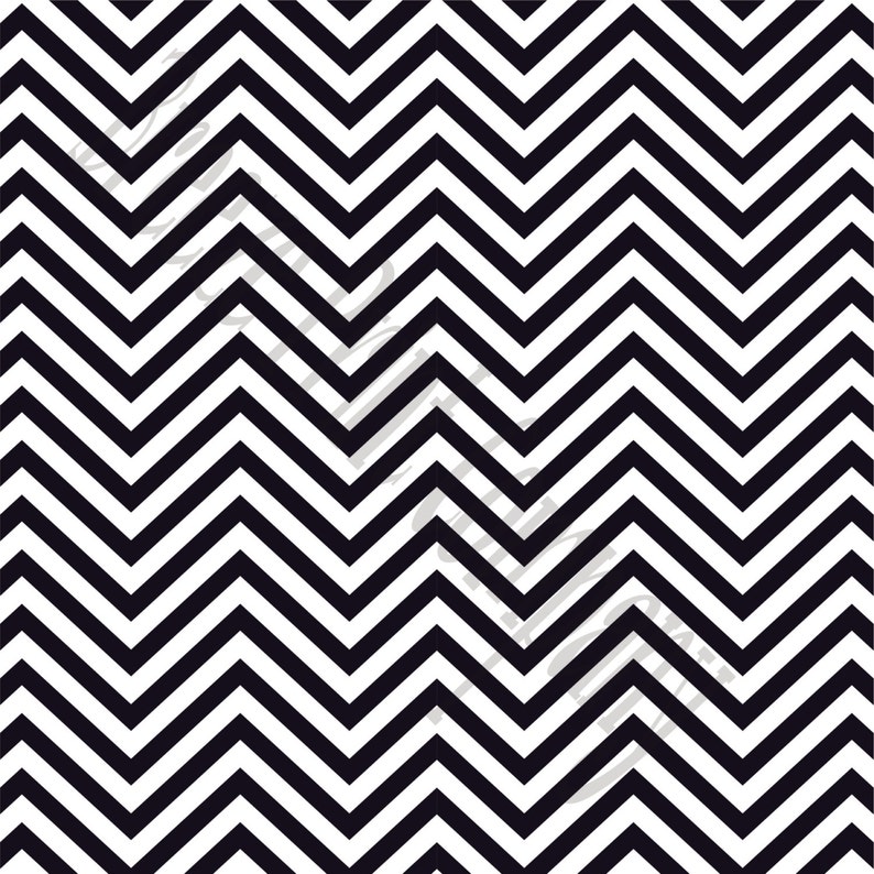 Patterned Vinyl, Black chevron craft vinyl sheet HTV or Adhesive Vinyl black and white zig zag pattern HTV53 image 1