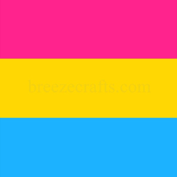 Patterned Vinyl, pink, yellow, blue stripe craft sheet - HTV or Adhesive Vinyl - Pansexual Flag pattern