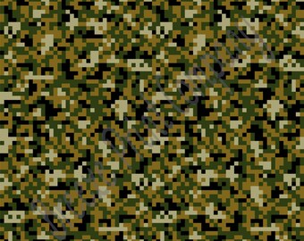 Patterned vinyl, Black, green, brown digital Camouflage craft  vinyl sheet - HTV or Adhesive Vinyl -  camo army pattern  HTV