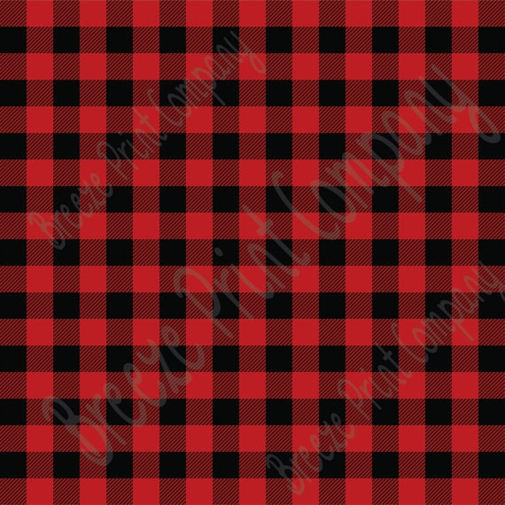 Buffalo Plaid Vinyl, Pattern HTV or adhesive vinyl, Red and black lumberjack craft vinyl sheet - HTV1801