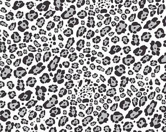 Patterned Vinyl, Snow leopard craft  vinyl sheet - HTV or Adhesive Vinyl -  gray, black and white pattern vinyl   HTV223