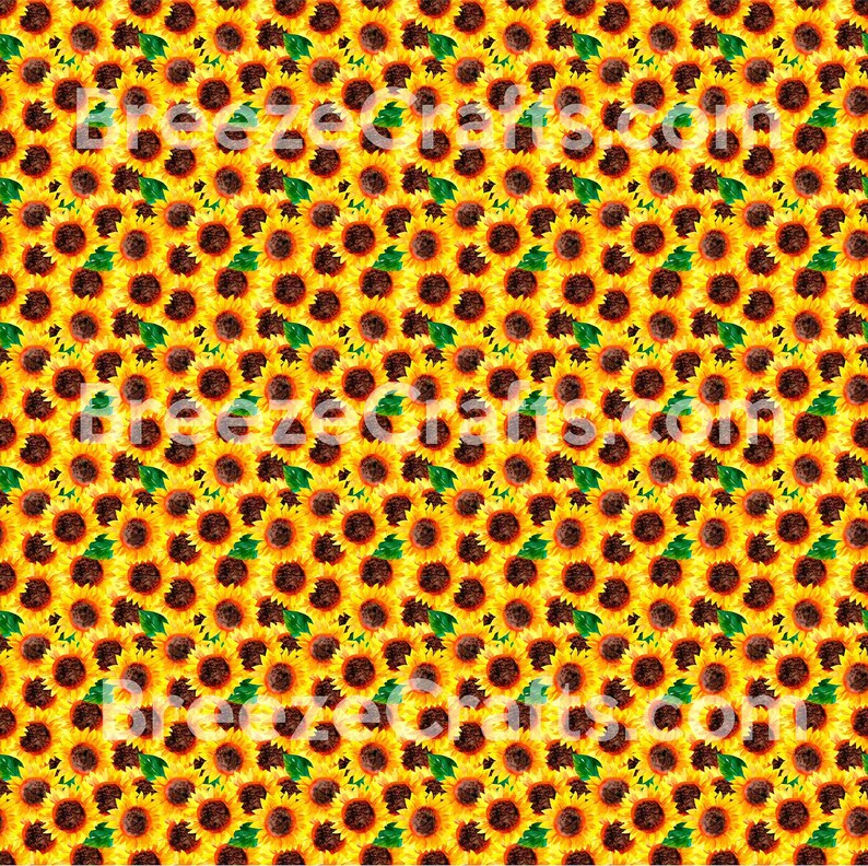 Sunflower Patterned Vinyl in HTV or Adhesive Vinyl Summer Etsy