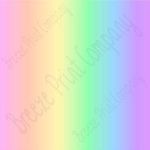 Patterned Vinyl, Pastel rainbow Ombre print craft vinyl sheet - HTV or Adhesive Vinyl -  fade gradient print vinyl spring colors HTV3122