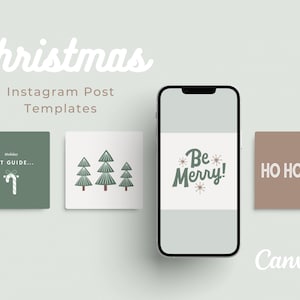 50+ Neutral Aesthetic Christmas Instagram Posts | Customizable Canva Templates