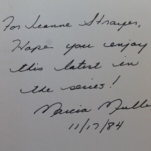 Signed by Author First Edition 1984 Leave a Message for Willie by Marcia Muller/Sharon Mc Coy Series/Vintage Mystery novel/First Edition/