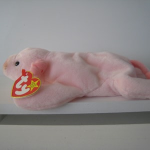 Rare “SQUEALER” the pig TY beanie baby.  Original 1993. Tag Errors. PVC Pellets