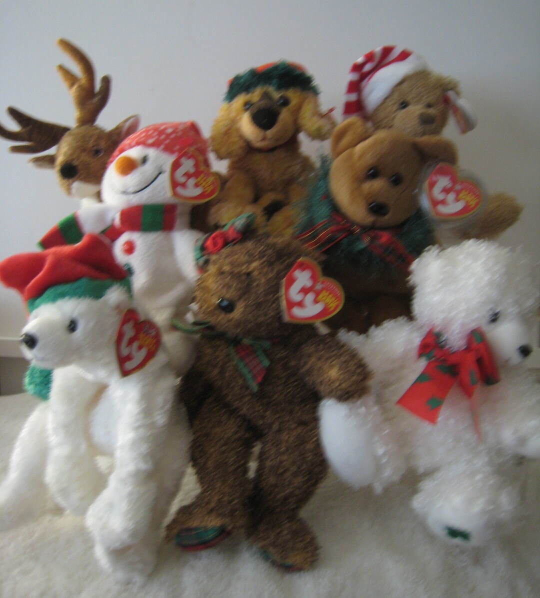 New Christmas Ty Beanie Babies. Roxie, Happy Holidays, Jingle Pup
