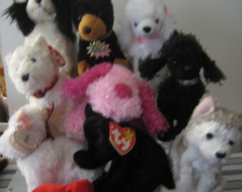 New Ty Beanie Baby Dogs - Bijoux, Luca, Rover, Luke, Sparkles, Dundee, L'amore, Juneau, Frolic