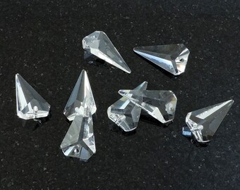 40mm 1 Swarovski Vintage GEM Shaped Pendant Bead Prism CRYSTAL CLEAR #8560 30mm