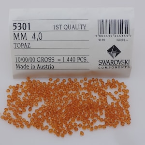 150 Pcs. SWAROVSKI® Crystal 4mm Bicone Beads, TOPAZ, Article#5301/5328 4mm Bicones