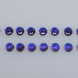 12 Pcs. SWAROVSKI®  Crystal Flatback Faceted Stones, Art# 4869 6mm, Heliotrope,Round Fireball Foil Back Disco Balls