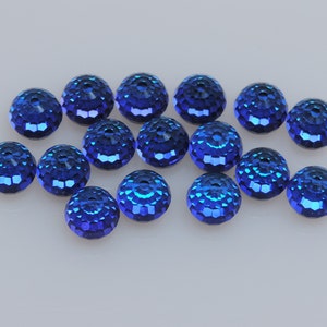 12 Pcs. SWAROVSKI Crystal Flatback Faceted Stones,Article #4869 6mm, Bermuda Blue,Foil Back Round Fireball Disco Balls